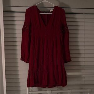 Elegant Burgundy Dress